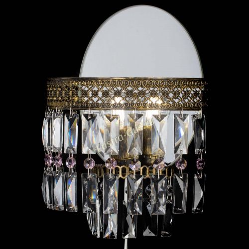 Бра Венеция Пластинка под бронзу Розовая в Саратове Гусь Хрустальный