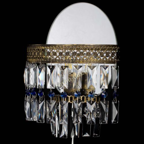 Бра Венеция Пластинка под бронзу Синяя в Саратове Гусь Хрустальный