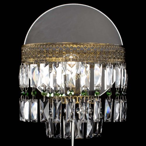 Бра Венеция Пластинка под бронзу Зеленая в Саратове Гусь Хрустальный