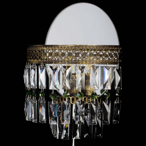 Бра Венеция Пластинка под бронзу Зеленая в Саратове Гусь Хрустальный