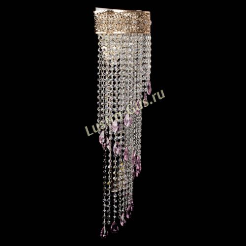 Бра Восток каскад №2 розовая в Саратове Гусь Хрустальный