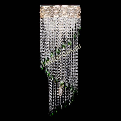 Бра Восток каскад №2 зеленая в Саратове Гусь Хрустальный