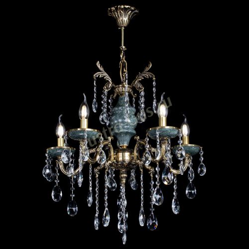 Люстра бронзовая Алфея №5 "Малахит" баден в Саратове Гусь Хрустальный