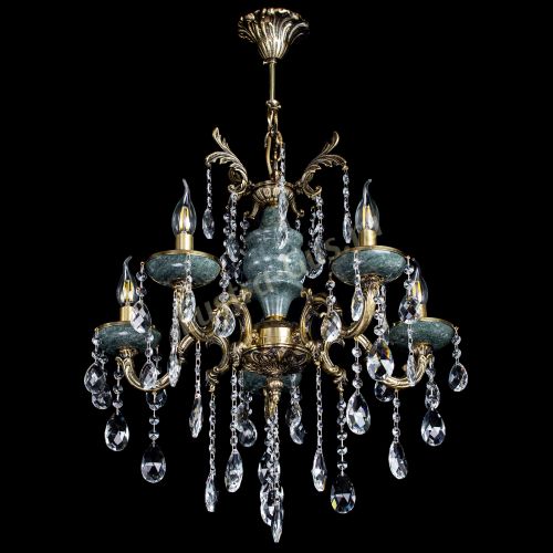 Люстра бронзовая Алфея №5 "Малахит" баден в Саратове Гусь Хрустальный