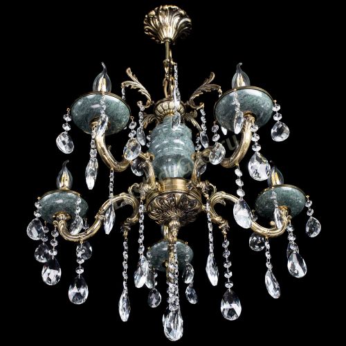 Люстра бронзовая Алфея №5 "Малахит" баден в Саратове Гусь Хрустальный