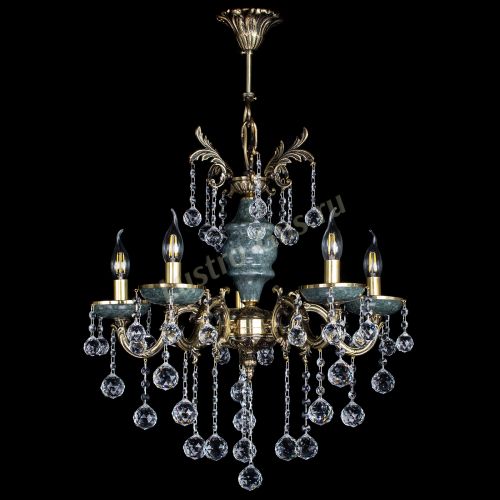 Люстра бронзовая Алфея №5 "Малахит" шар в Саратове Гусь Хрустальный