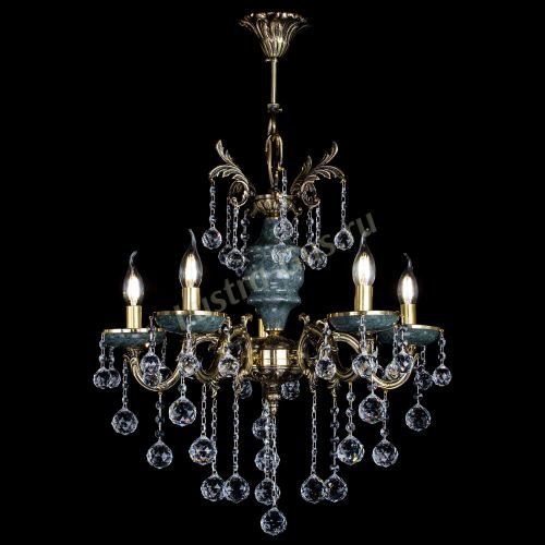 Люстра бронзовая Алфея №5 "Малахит" шар в Саратове Гусь Хрустальный