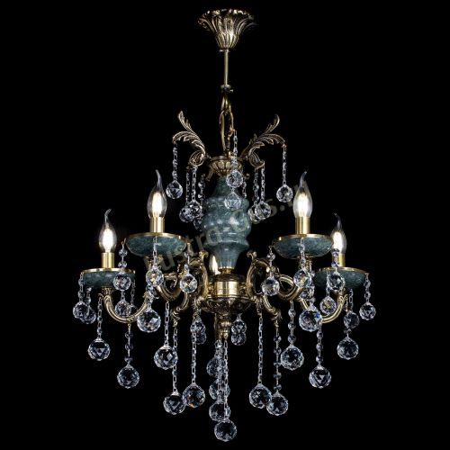 Люстра бронзовая Алфея №5 "Малахит" шар в Саратове Гусь Хрустальный