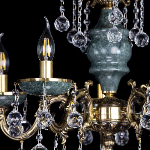 Люстра бронзовая Алфея №5 "Малахит" шар в Саратове Гусь Хрустальный