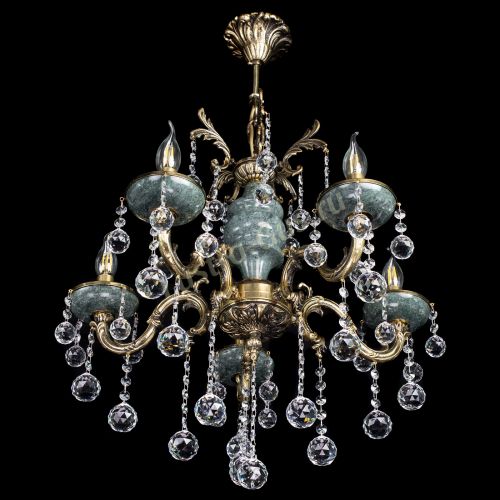 Люстра бронзовая Алфея №5 "Малахит" шар в Саратове Гусь Хрустальный