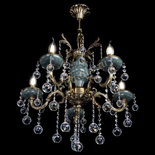 Люстра бронзовая Алфея №5 "Малахит" шар в Саратове Гусь Хрустальный