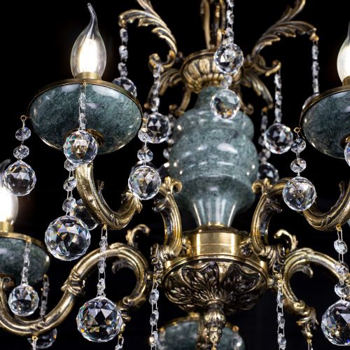 Люстра бронзовая Алфея №5 "Малахит" шар в Саратове Гусь Хрустальный