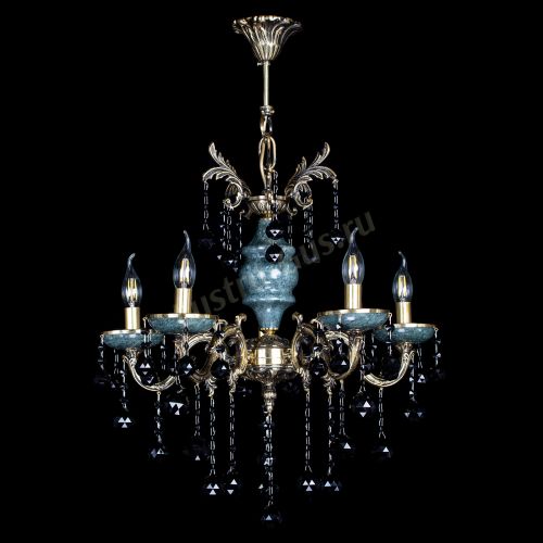 Люстра бронзовая Алфея №5 "Малахит" шар черная в Саратове Гусь Хрустальный