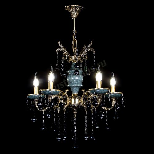 Люстра бронзовая Алфея №5 "Малахит" шар черная в Саратове Гусь Хрустальный