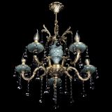 Люстра бронзовая Алфея №5 "Малахит" шар черная в Саратове