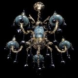 Люстра бронзовая Алфея №5 "Малахит" шар черная в Саратове