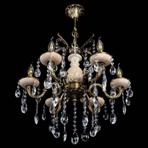 Люстра бронзовая Алфея №6 с камнем шар в Саратове Гусь Хрустальный