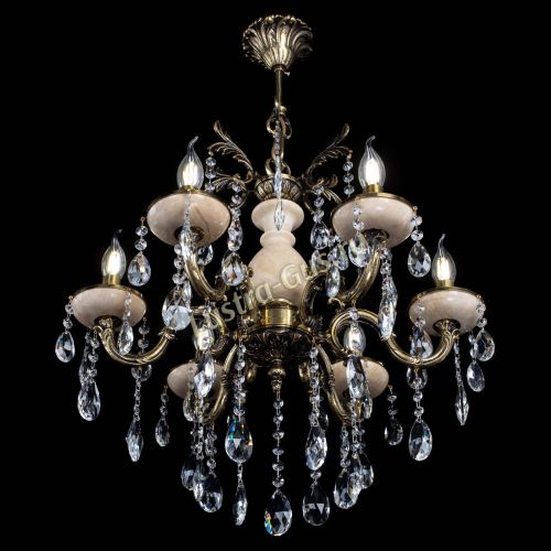 Люстра бронзовая Алфея №6 с камнем шар в Саратове Гусь Хрустальный