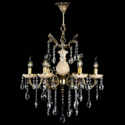 Люстра бронзовая Алфея №6 с камнем шар в Саратове Гусь Хрустальный