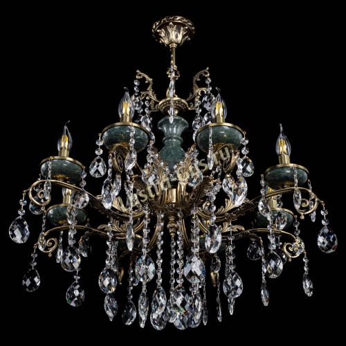 Люстра бронзовая Алфея Малахит №8 баден в Саратове Гусь Хрустальный