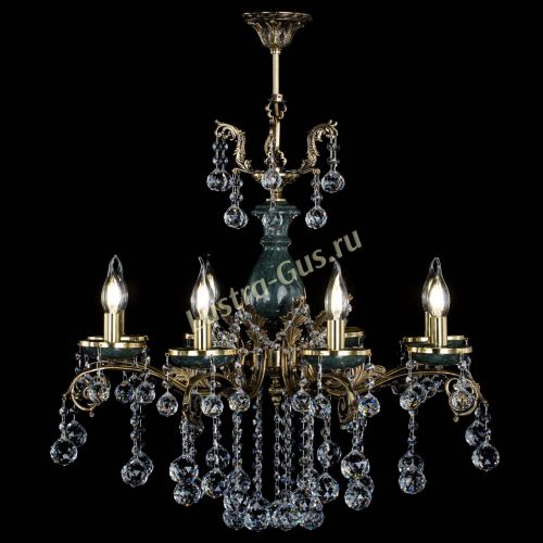 Люстра бронзовая Алфея Малахит №8 шар в Саратове Гусь Хрустальный