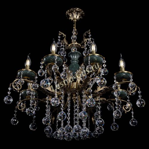 Люстра бронзовая Алфея Малахит №8 шар в Саратове Гусь Хрустальный