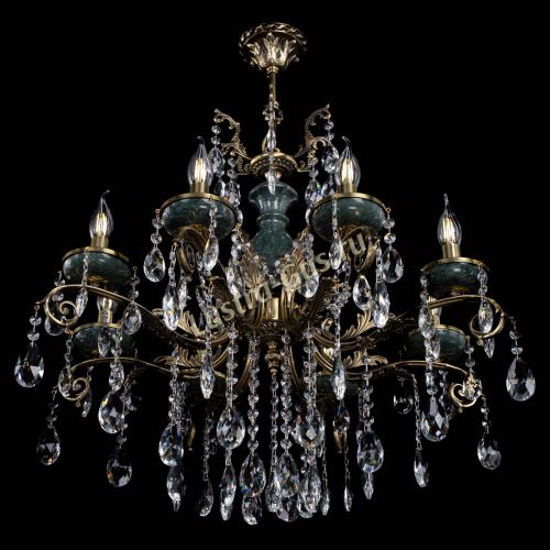 Люстра бронзовая Алфея Малахит №8 журавлик в Саратове Гусь Хрустальный