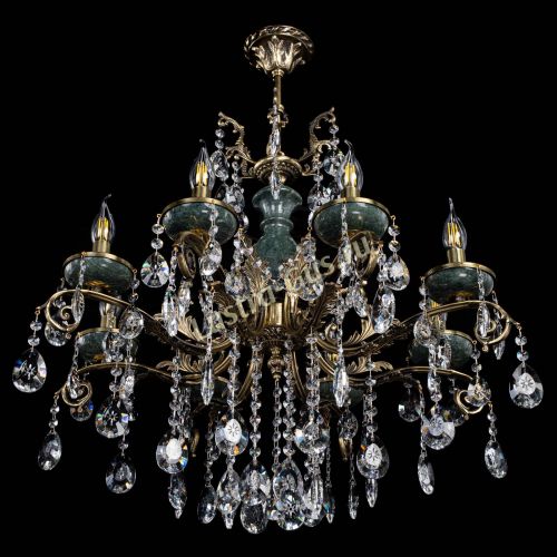 Люстра бронзовая Алфея Малахит №8 звездочка в Саратове Гусь Хрустальный