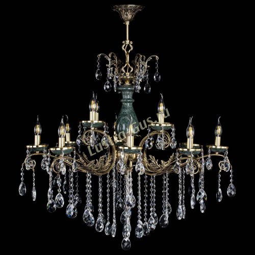 Люстра бронзовая Алфея Малахит №12 баден в Саратове Гусь Хрустальный