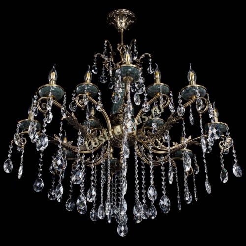 Люстра бронзовая Алфея Малахит №12 баден в Саратове Гусь Хрустальный