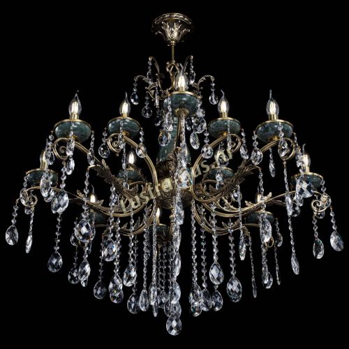 Люстра бронзовая Алфея Малахит №12 баден в Саратове Гусь Хрустальный