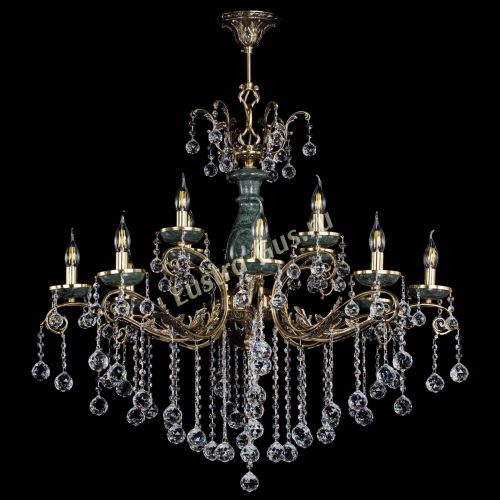 Люстра бронзовая Алфея Малахит №12 шар в Саратове Гусь Хрустальный