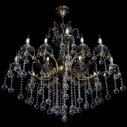 Люстра бронзовая Алфея Малахит №12 шар в Саратове Гусь Хрустальный