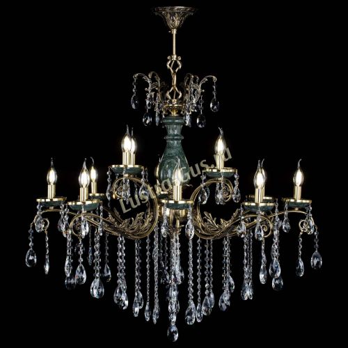 Люстра бронзовая Алфея Малахит №12 журавлик в Саратове Гусь Хрустальный