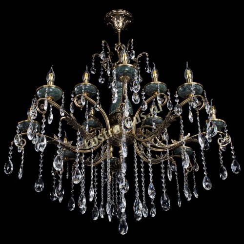 Люстра бронзовая Алфея Малахит №12 журавлик в Саратове Гусь Хрустальный