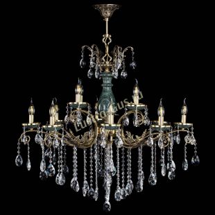 Бронзовая люстра Алфея Малахит №12 звездочка