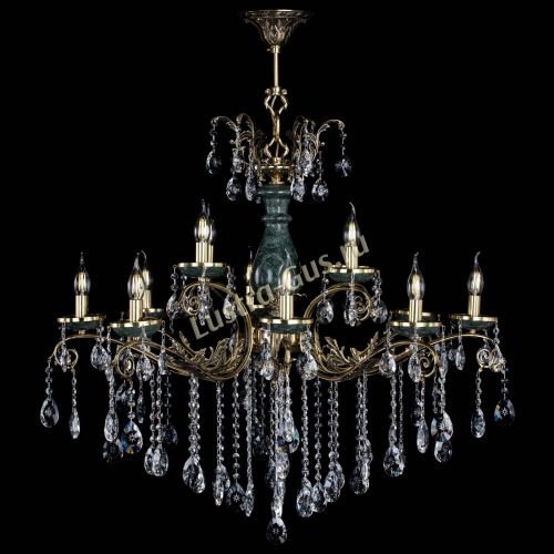 Люстра бронзовая Алфея Малахит №12 звездочка в Саратове Гусь Хрустальный