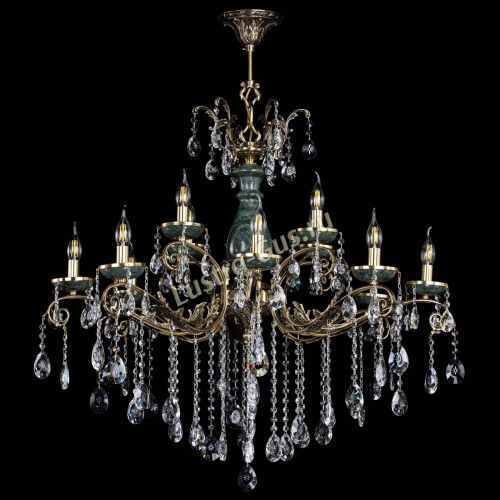 Люстра бронзовая Алфея Малахит №12 звездочка в Саратове Гусь Хрустальный