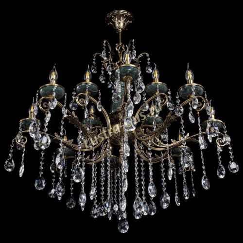 Люстра бронзовая Алфея Малахит №12 звездочка в Саратове Гусь Хрустальный