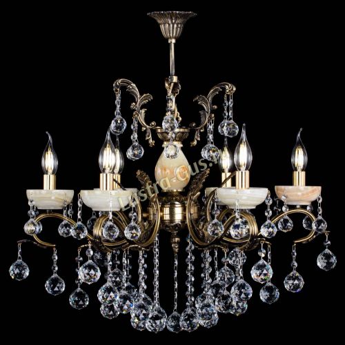 Люстра бронзовая Алфея Оникс №6/2 шар в Саратове Гусь Хрустальный