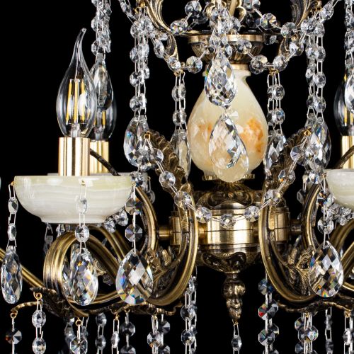 Люстра бронзовая Алфея Оникс №6 баден в Саратове Гусь Хрустальный