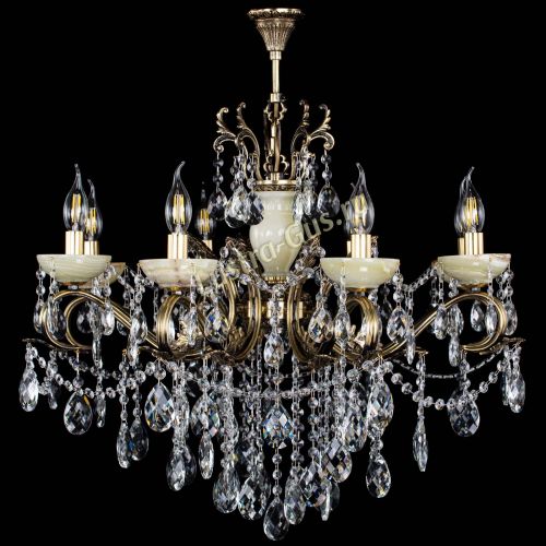 Люстра бронзовая Алфея Оникс №8 баден в Саратове Гусь Хрустальный