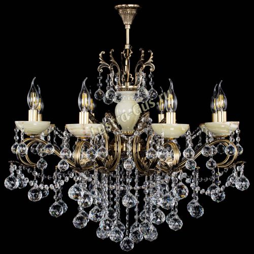 Люстра бронзовая Алфея Оникс №8 шары в Саратове Гусь Хрустальный