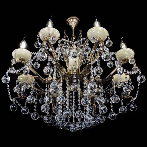 Люстра бронзовая Алфея Оникс №8 шары в Саратове Гусь Хрустальный