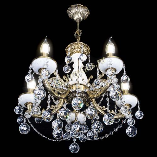 Люстра бронзовая Атланта из мрамора №5/3 Шар в Саратове Гусь Хрустальный