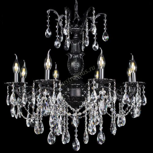 Люстра бронзовая Делия №8 журавлик черная в Саратове Гусь Хрустальный