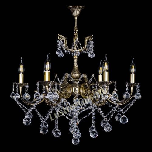 Бронзовая люстра Кассандра №6/2 шар в Саратове Гусь Хрустальный