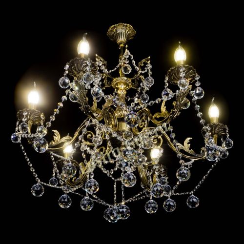 Бронзовая люстра Кассандра №6/2 шар в Саратове Гусь Хрустальный