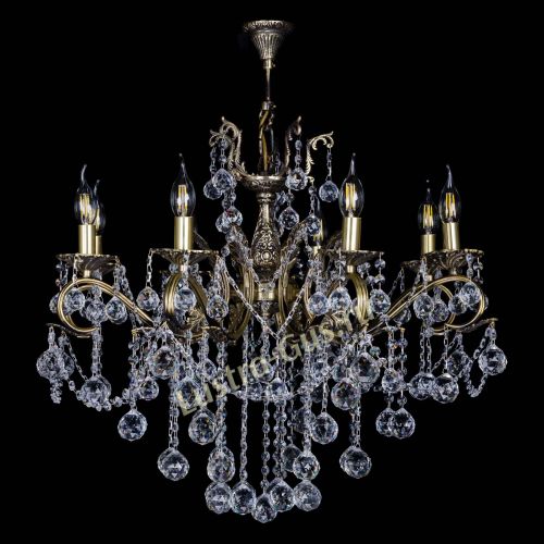 Бронзовая люстра Мелания №8/2 шар в Саратове Гусь Хрустальный