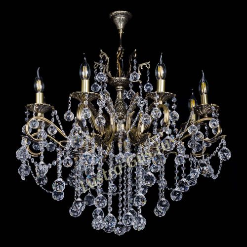 Бронзовая люстра Мелания №8/2 шар в Саратове Гусь Хрустальный